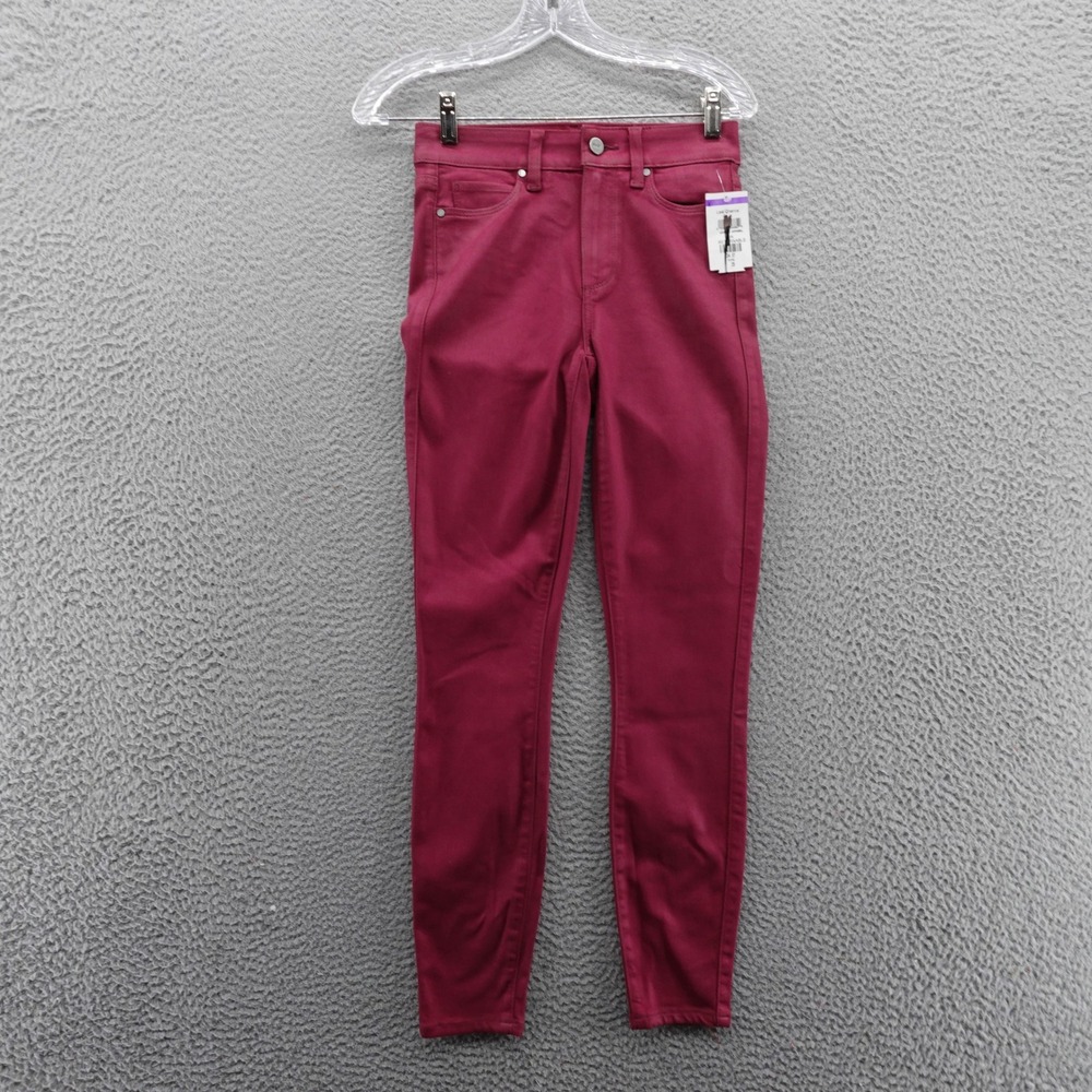 PAIGE Hoxton Ankle‎ Burgundy Red Coated Skinny Jeans Women's Size 25